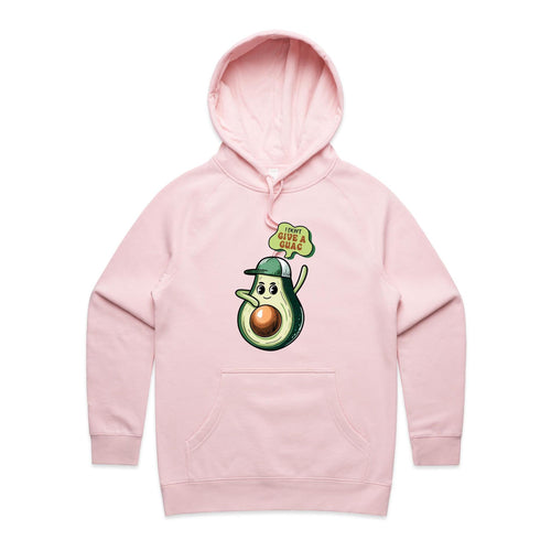 Avocado, I Don't Give A Guac - Womens Hoodie Pink Womens Hoodie Food Printed In Australia