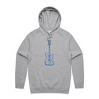 Guitar - Mens Hoodie Grey Marle Mens Hoodie Music Printed In Australia