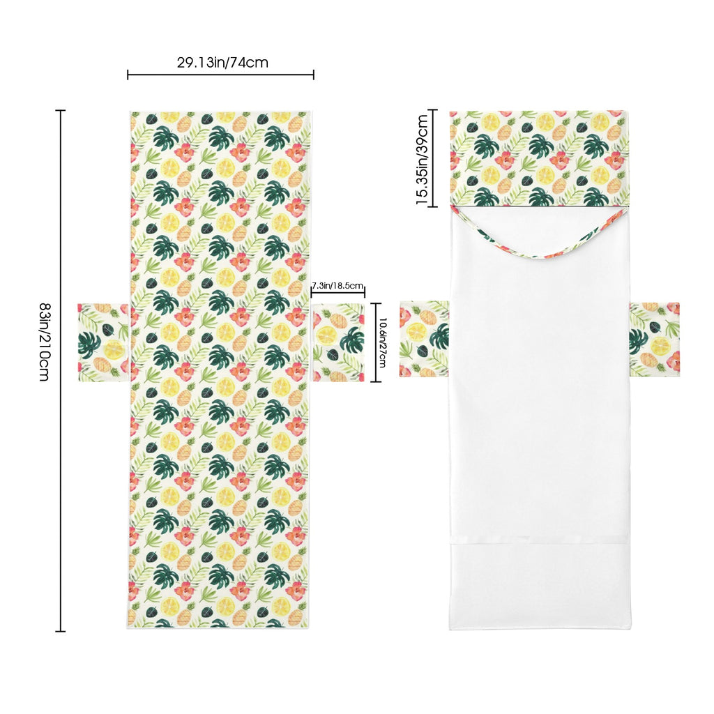 Pineapple Tropical Beach Chair Towel Cover with Side Pockets
