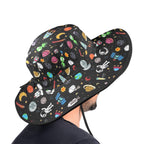 Fun Space Wide Brim Bucket Hat Wide Brim Bucket Hat Printed Offshore Space