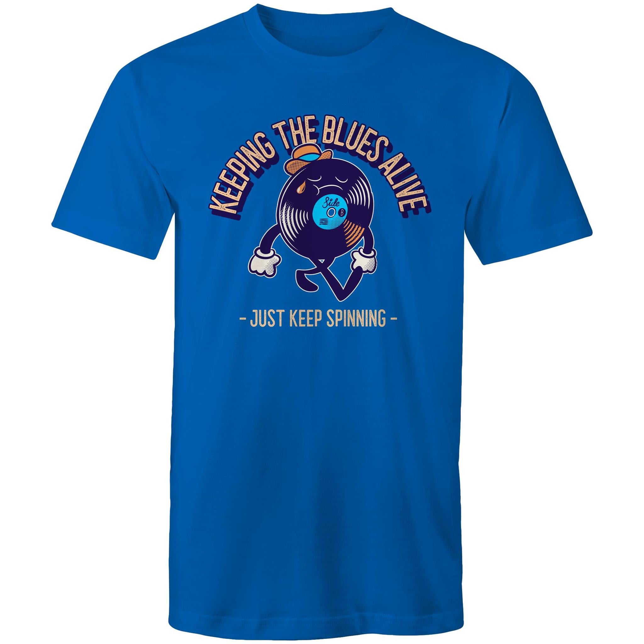 Keeping The Blues Alive - Mens T-Shirt Bright Royal Mens T-shirt Music Printed In Australia