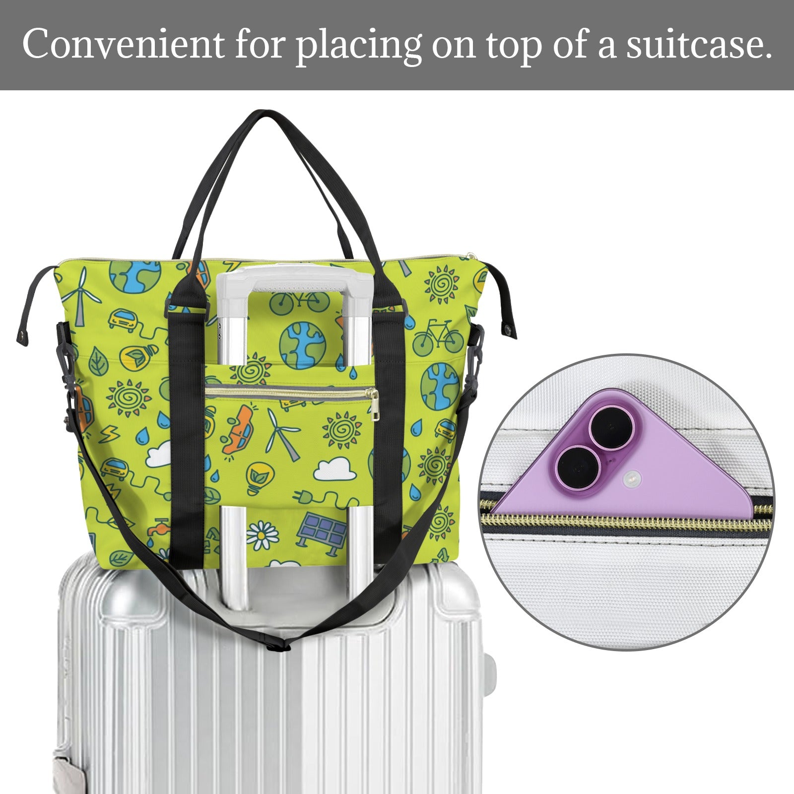 Go Green Duffle Bag-Simple (Model 1715) Duffle Bag-Simple (1715)