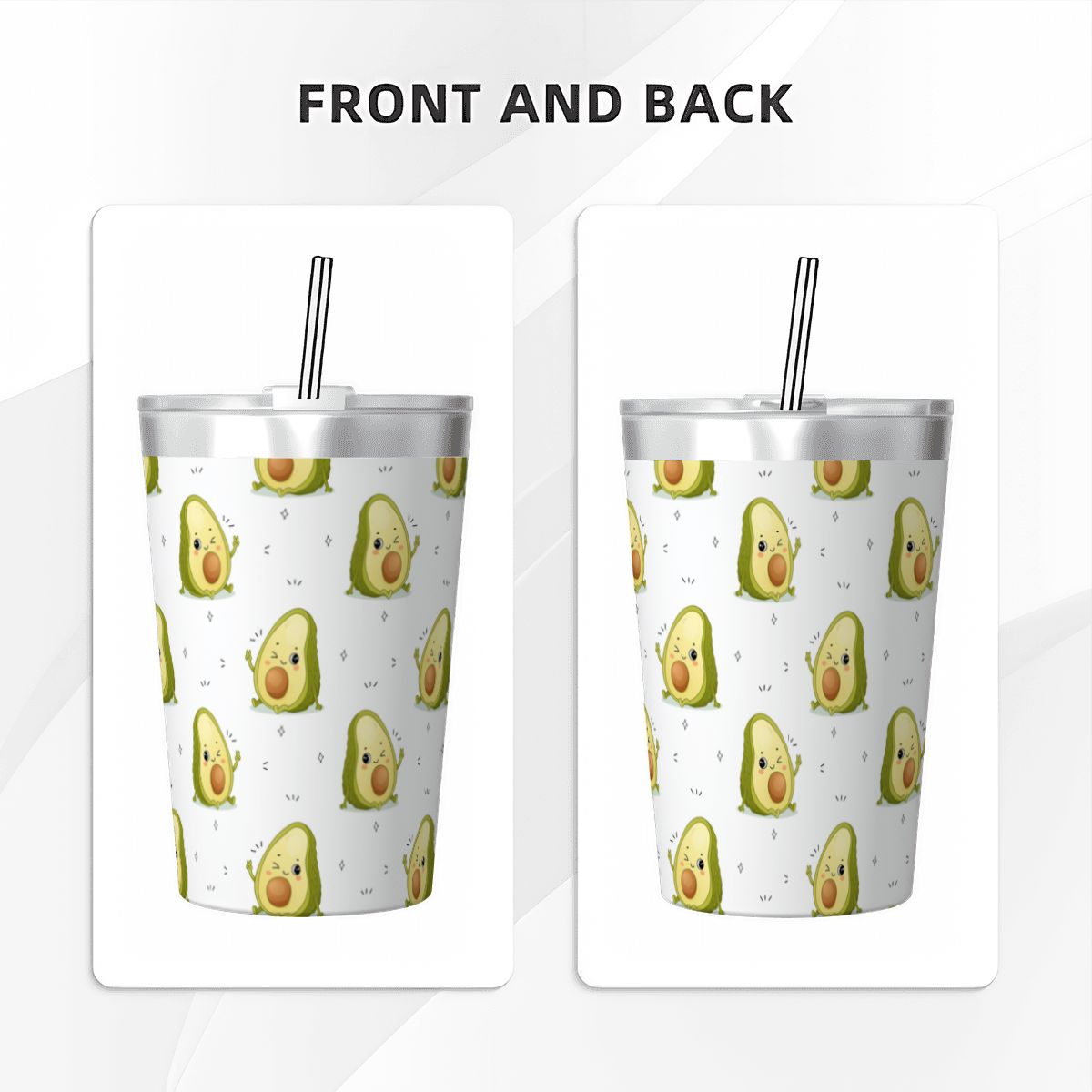 Winking Avocados Small Stainless Steel Travel Mug Cup 12oz/350ml