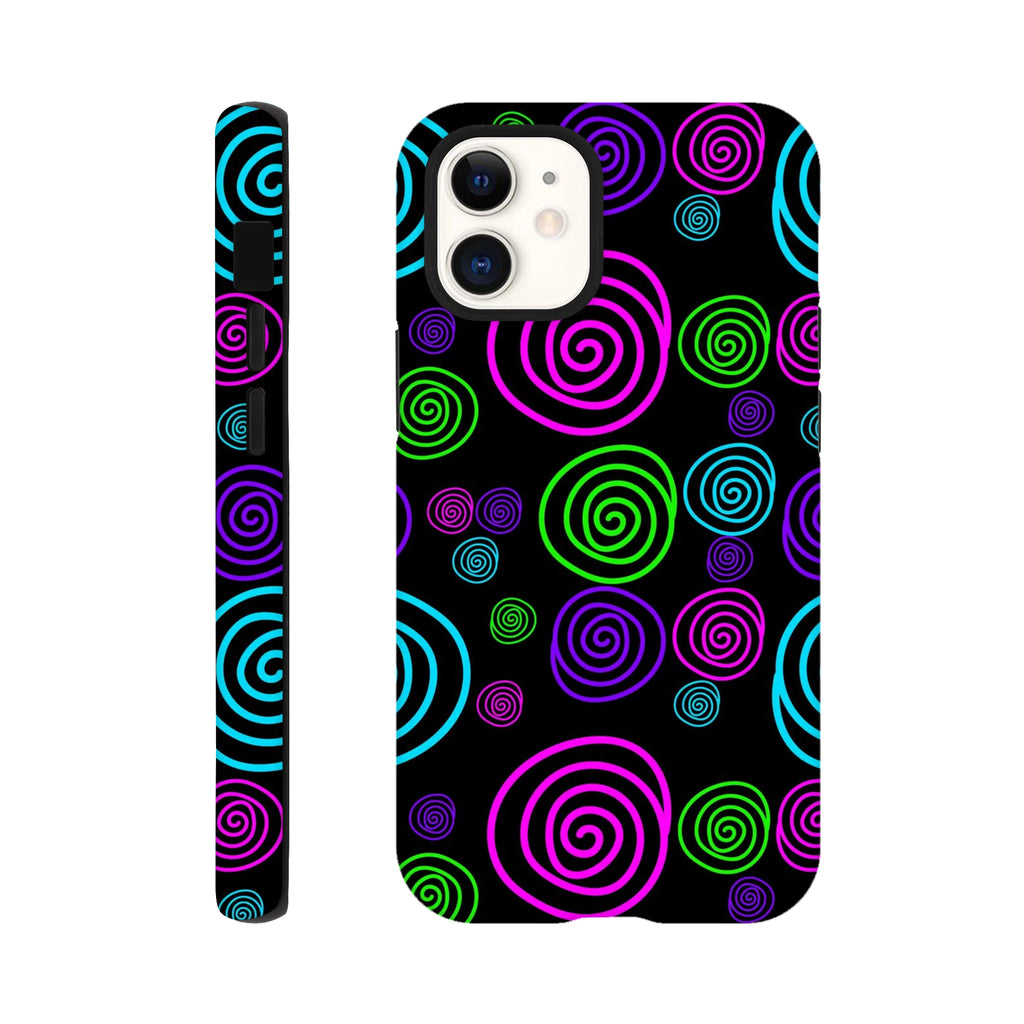 Bright Spirals - Apple iPhone Tough case iPhone 12 Mini iPhone Tough Case Globally Fulfilled