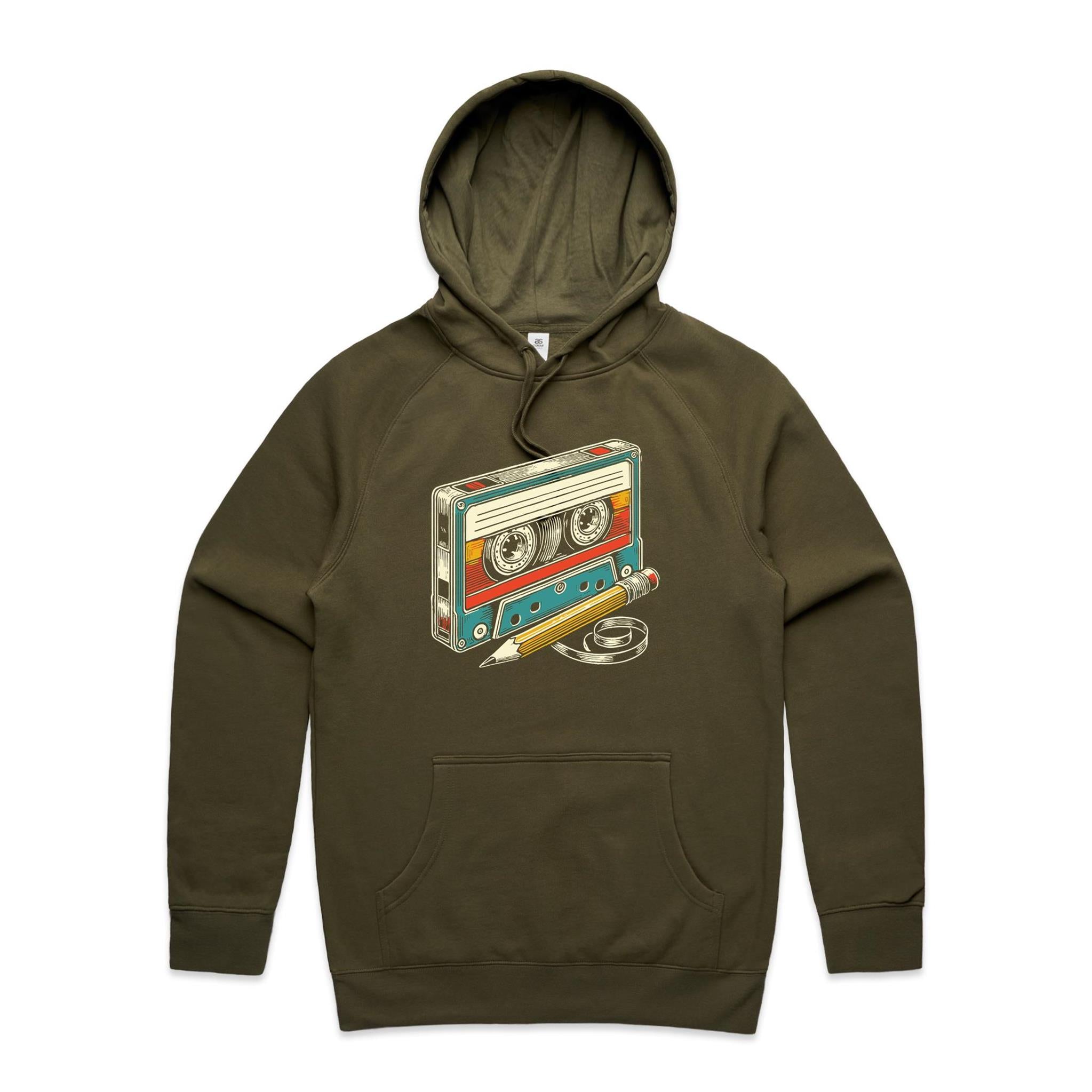 Cassette Tape And Pencil - Mens Hoodie