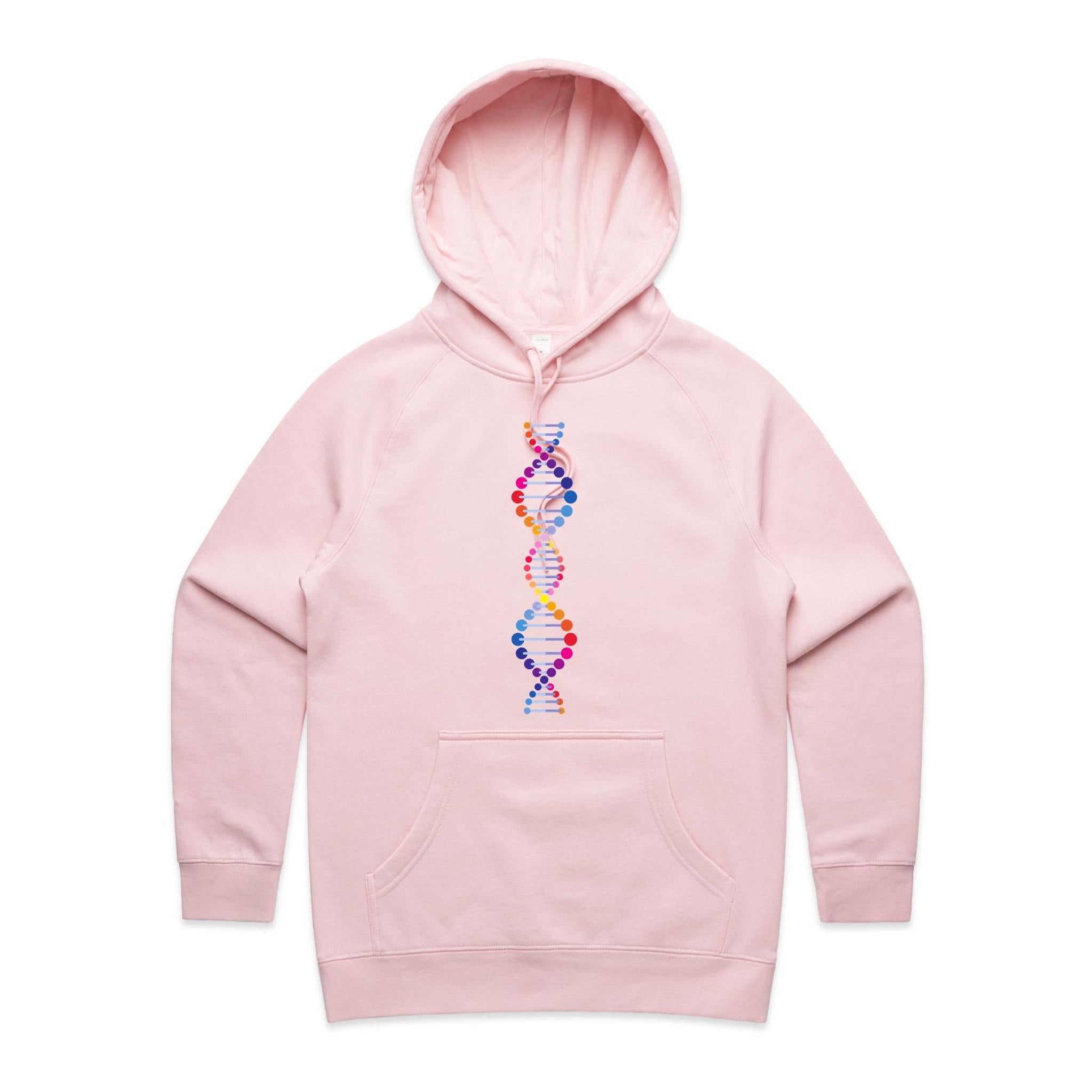 DNA - Womens Hoodie Pink Womens Hoodie Printed In Australia Science