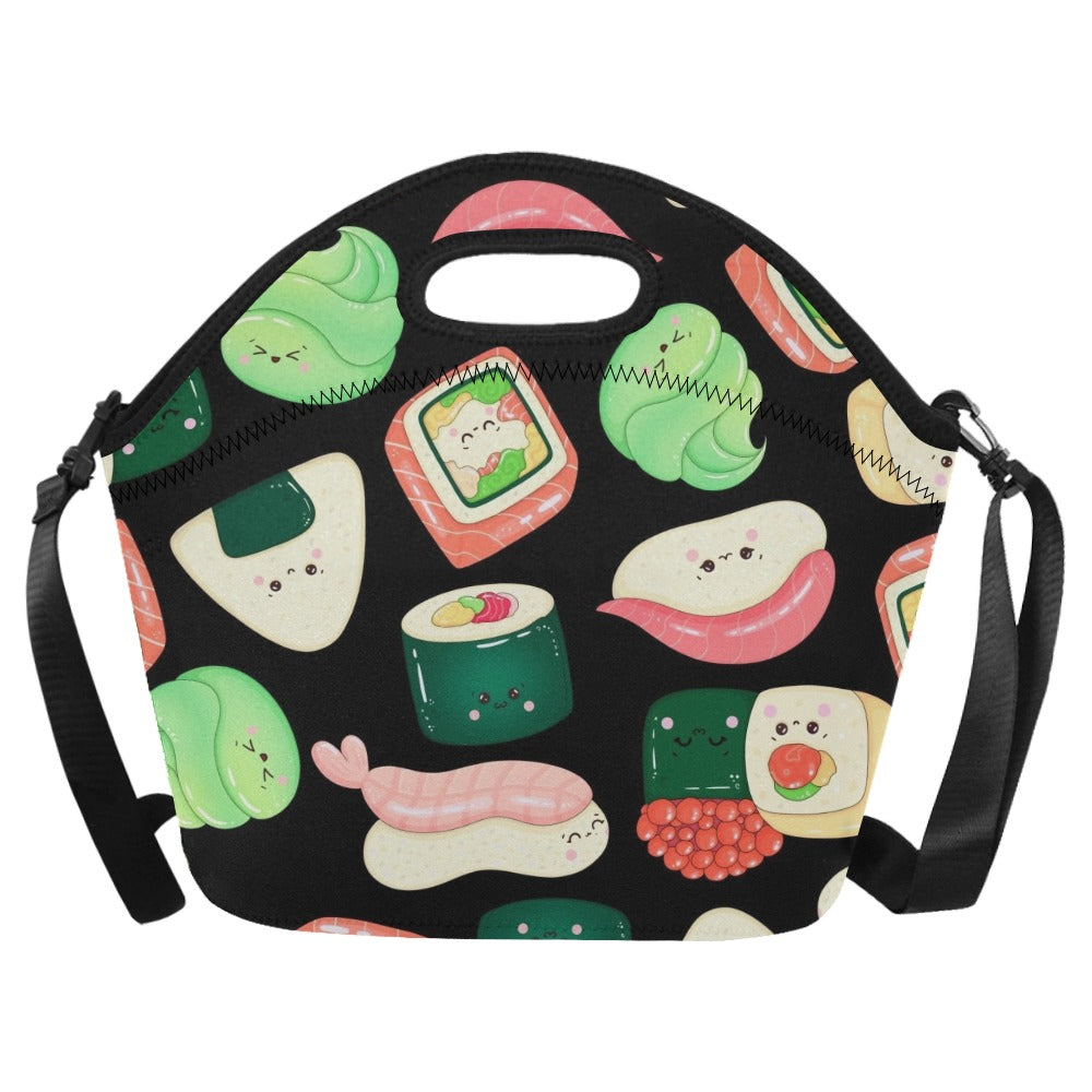 Happy Sushi - Neoprene Lunch Bag One Size Neoprene Lunch Bag Printed Offshore