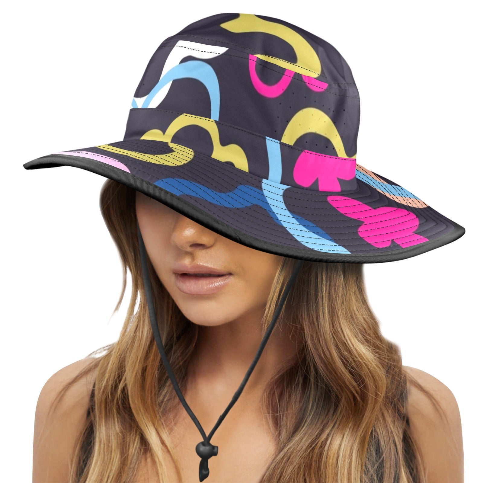 Floral In The Abstract - Wide Brim Bucket Hat Wide Brim Bucket Hat Printed Offshore