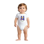 Monster Initial - Personalised Classic Baby Short Sleeve Bodysuit Personalised Baby Bodysuit customise Globally Fulfilled personalise
