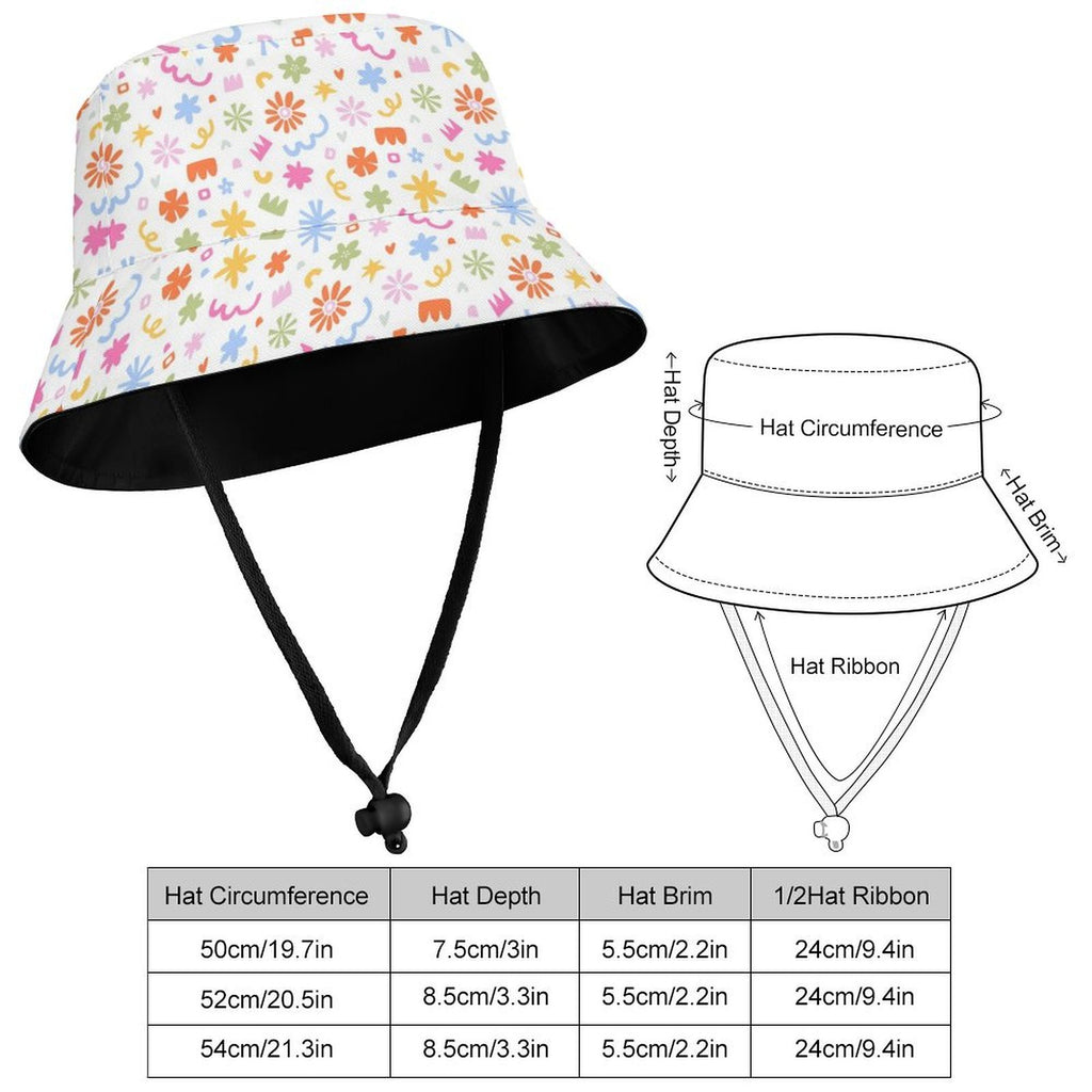 Abstract Colourful Shapes Kids Bucket Hat Kids Bucket Hat Printed Offshore