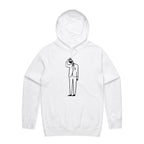 Coffee Brain - Mens Hoodie White Mens Hoodie Coffee Printed In Australia