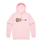 Guitar Reflection In Colour - Mens Hoodie Pink Mens Hoodie Music Printed In Australia
