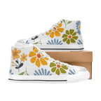 Vintage Boho Flowers Women's High Top Canvas Shoes Womens Classic High Top Shoes Plants Printed Offshore