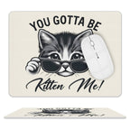 You Gotta Be Kitten Me Leather Mouse Pad white One size Leather Mouse Pad animal Printed Offshore
