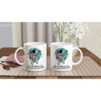 Astronaut, All We Need Is Love, Peace And A Little Space - White 11oz Ceramic Mug White 11oz Mug Globally Fulfilled Space