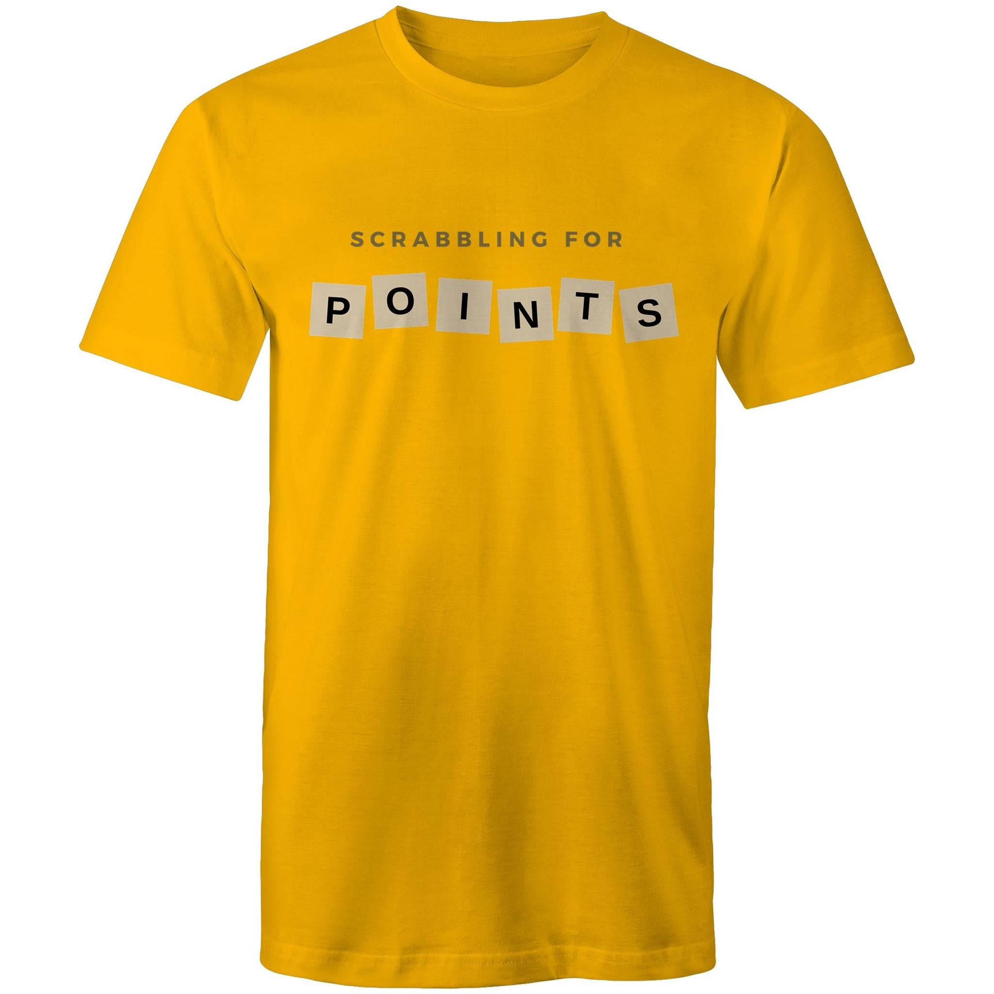 Scrabbling For Points - Mens T-Shirt Gold Mens T-shirt Games Printed In Australia