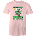 Everything's Pine, Christmas - Mens T-Shirt Pink Mens Christmas T-shirt Christmas Printed In Australia