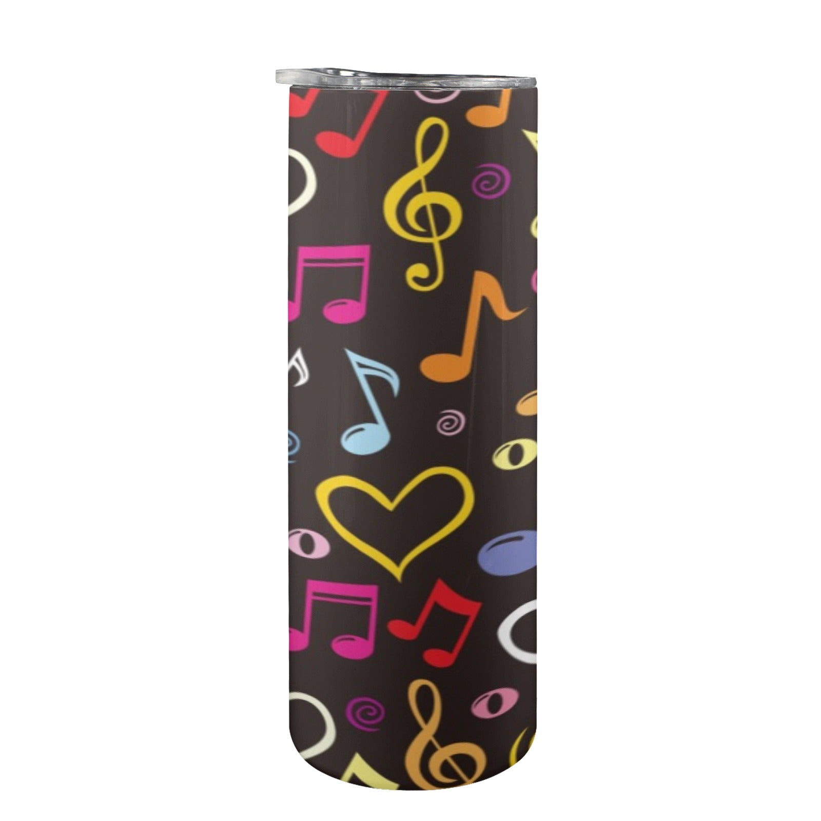 Musical Notes 20oz Tall Skinny Tumbler with Lid and Straw