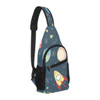 Rocket and Planets In Space - Chest Bag