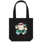 Cool Beans, Coffee - Canvas Tote Bag Black One Size Tote Bag Coffee Printed In Australia