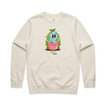 Plant Earth AS Colour Stencil Crew Sweatshirt Unisex Ecru Sweatshirt Environment Printed In Australia