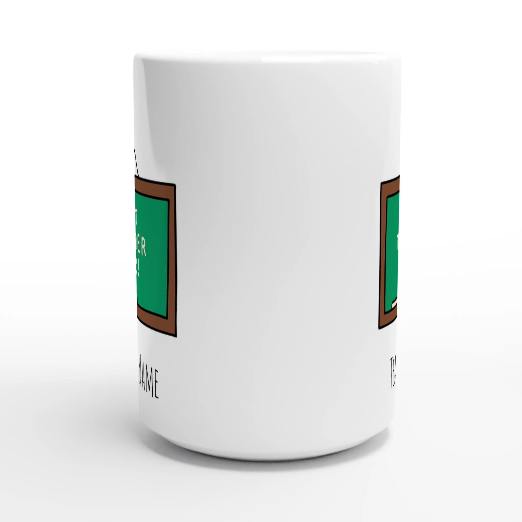 Personalise - Best Teacher Ever, Blackboard - White 15oz Ceramic Mug Personalised 15oz Mug