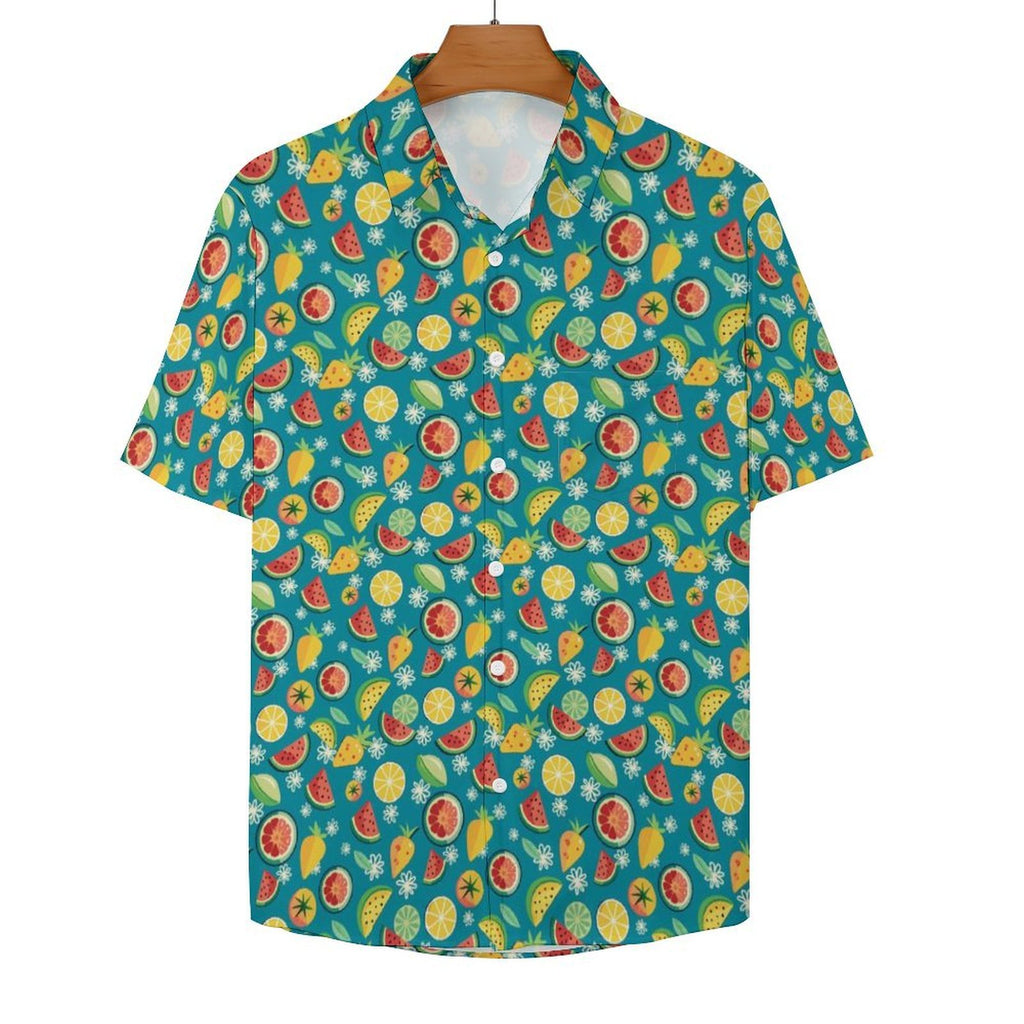 Summer Fruit Women's Short-Sleeve Button Up Shirt