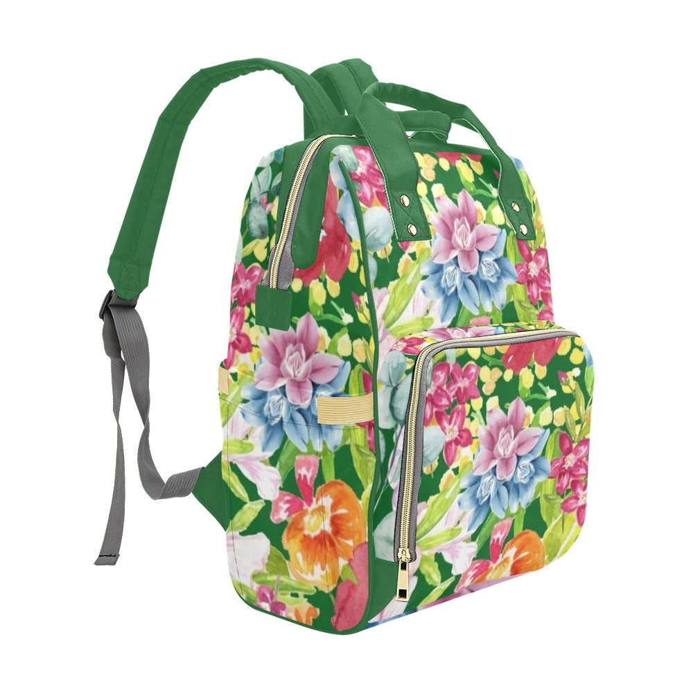 Bright Floral - Multi-Function Backpack, Nappy / Diaper Bag