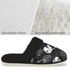 Dinosaur Skeleton Men's Fur Trim Thick-Sole Indoor Slippers Men's Fur Trimmed Slippers animal Printed Offshore