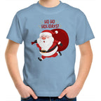 Santa Ho Ho Holidays, Christmas - Kids Youth T-Shirt Carolina Blue Kids Christmas T-shirt Christmas Printed In Australia