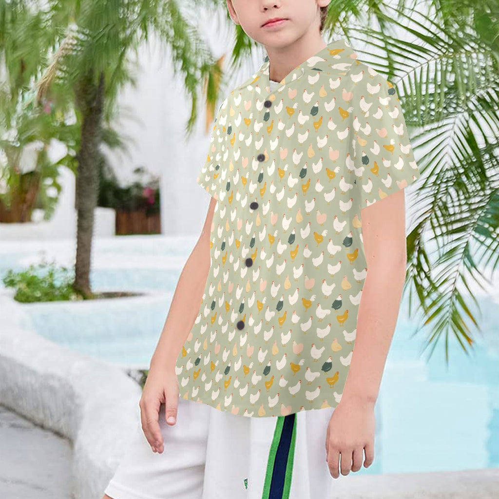 Chicken Life Senior Kids Hawaiian Shirt