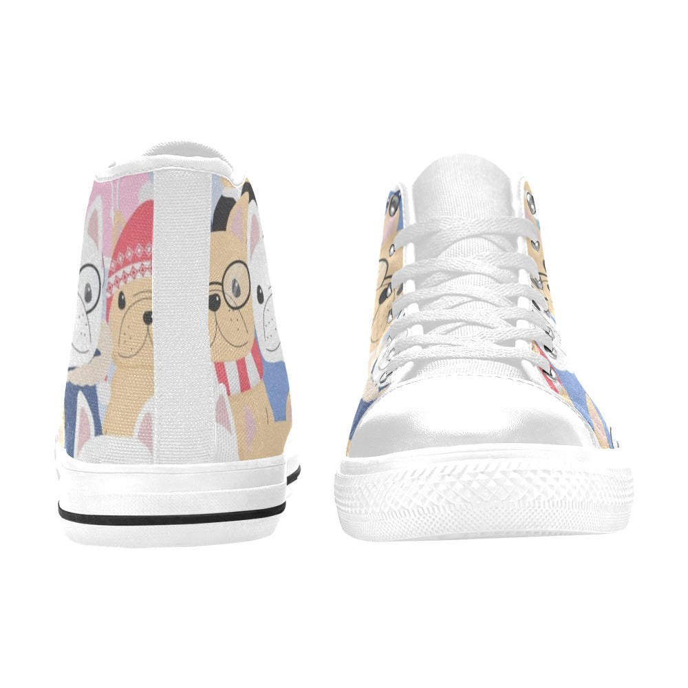 Dog Crowd - Men's High Top Canvas Shoes