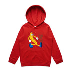 Banana, Time To Split - Kids Hoodie Red Kids Hoodie Printed In Australia