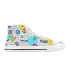 80's Grid - Kids' High Top Canvas Shoes Kids High Top Canvas Shoes Printed Offshore Retro