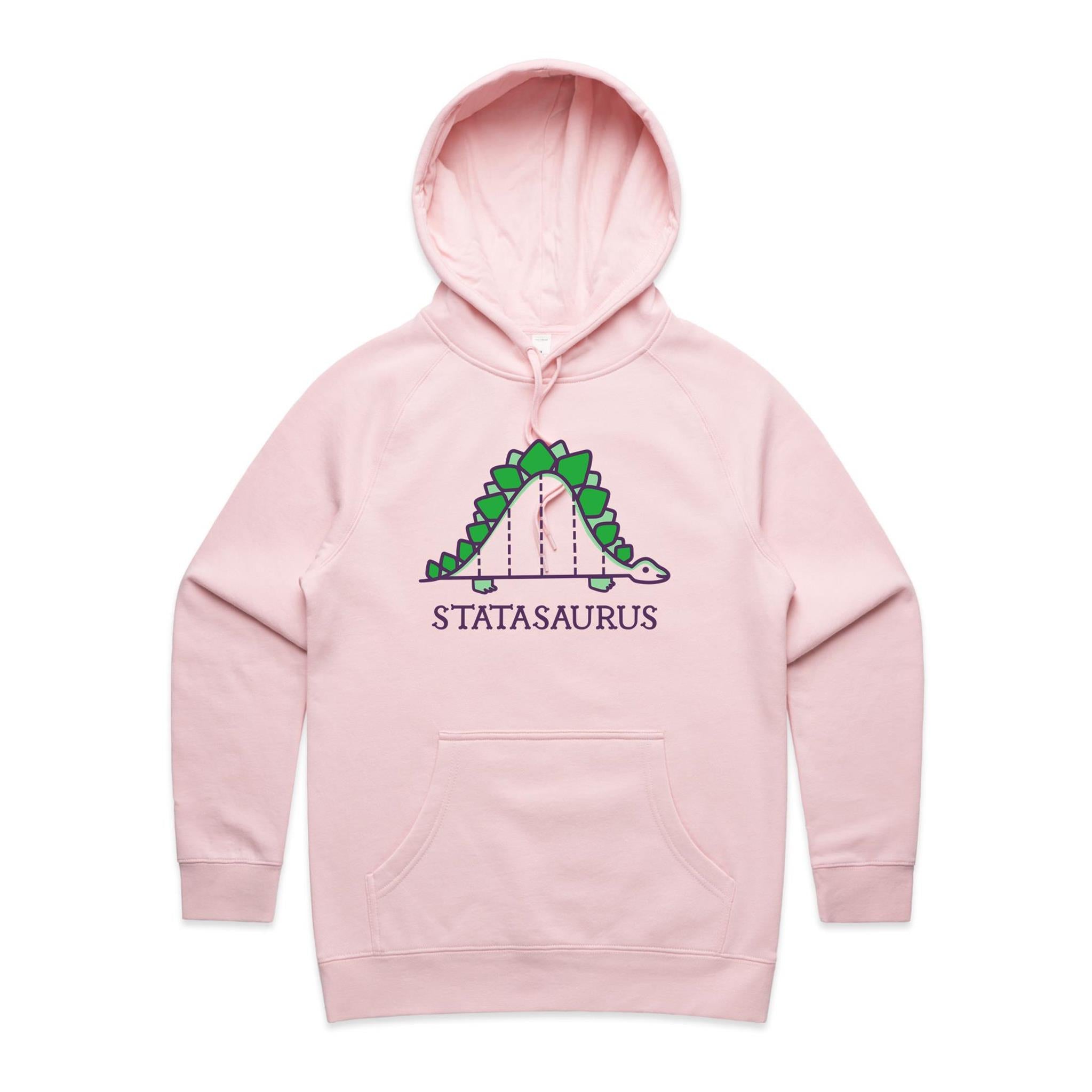 Statasaurus, Maths - Womens Hoodie Pink Womens Hoodie Maths Printed In Australia