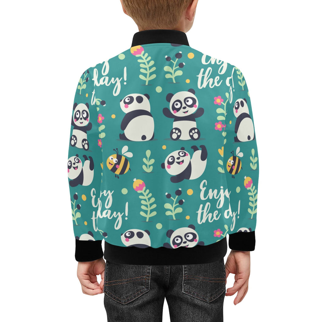 Playful Pandas Kids Bomber Jacket Kids Bomber Jacket animal Printed Offshore
