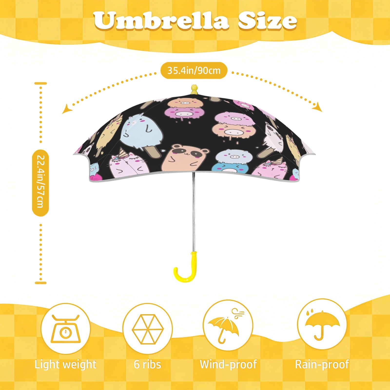 Cute Animal Ice Blocks Kids Safe Round Corner Umbrella Kids Safe Round Corner Umbrella animal Printed Offshore
