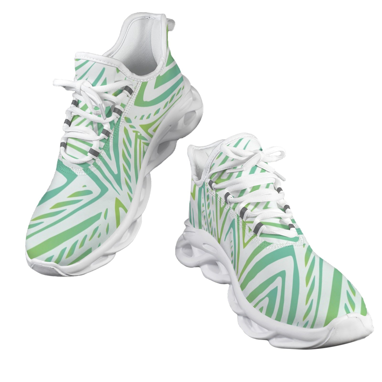 Green Abstract Men's Twisted Sole Sneakers