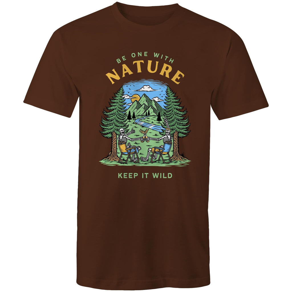 Be One With Nature, Skeletons - Mens T-Shirt Dark Chocolate Mens T-shirt Environment Printed In Australia
