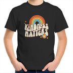 Kindness Matters - Kids Youth T-Shirt Black Kids Youth T-shirt Kindness Positivity Printed In Australia Retro