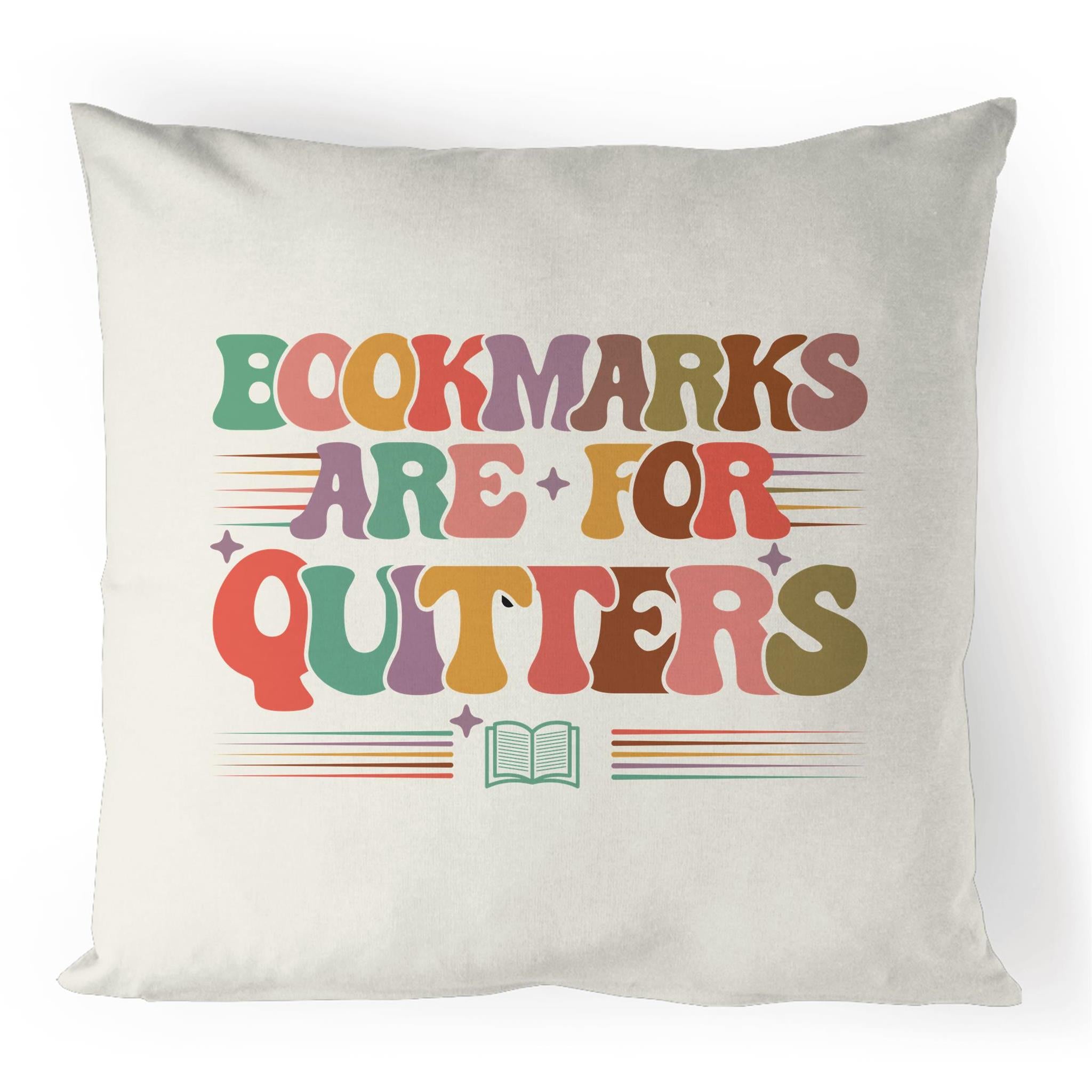 Bookmarks Are For Quitters - 100% Linen Cushion Cover Default Title Linen Cushion Covers Printed In Australia Reading
