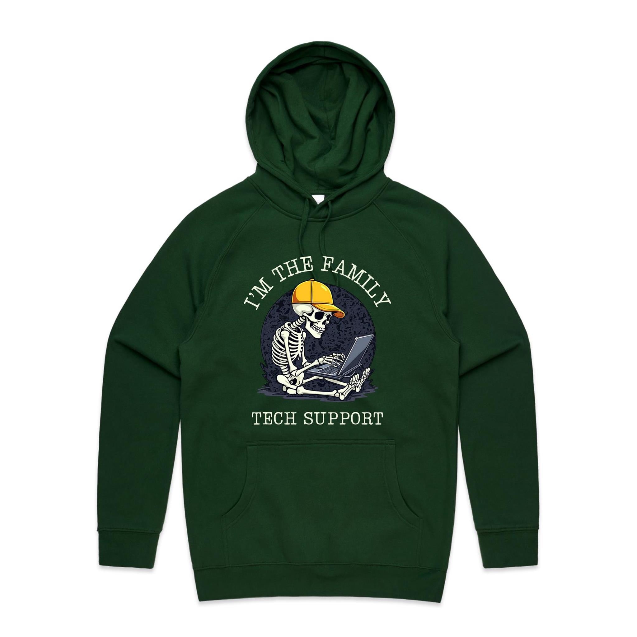 I'm The Family Tech Support - Mens Hoodie Forest Green Mens Hoodie Printed In Australia Tech