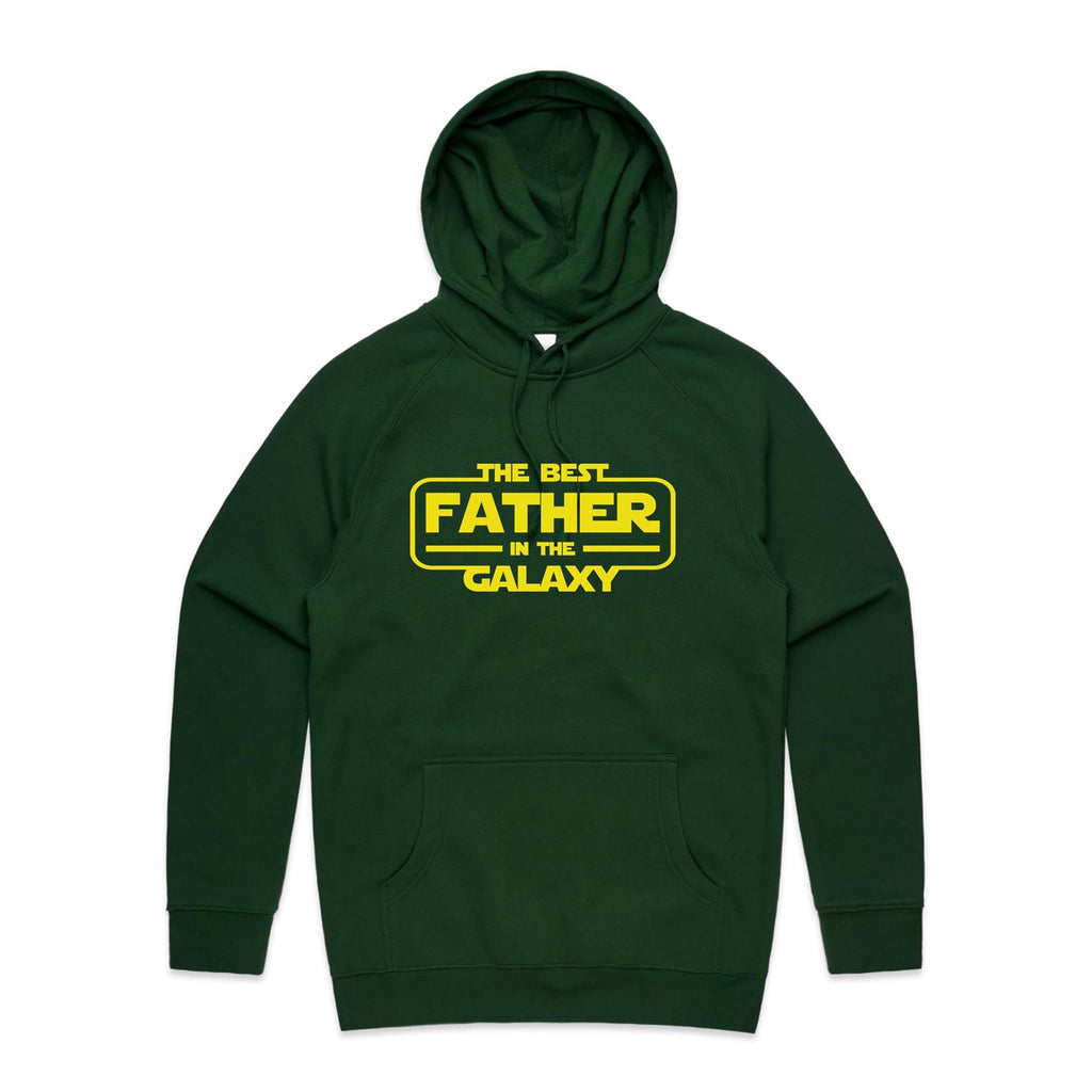 The Best Father In The Galaxy - Mens Hoodie Forest Green Mens Hoodie Dad Printed In Australia