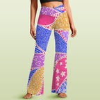 Pink Swirl High Waist Crossover Tummy Control Flare Leggings 5XL High Waist Flare Leggings Printed Offshore