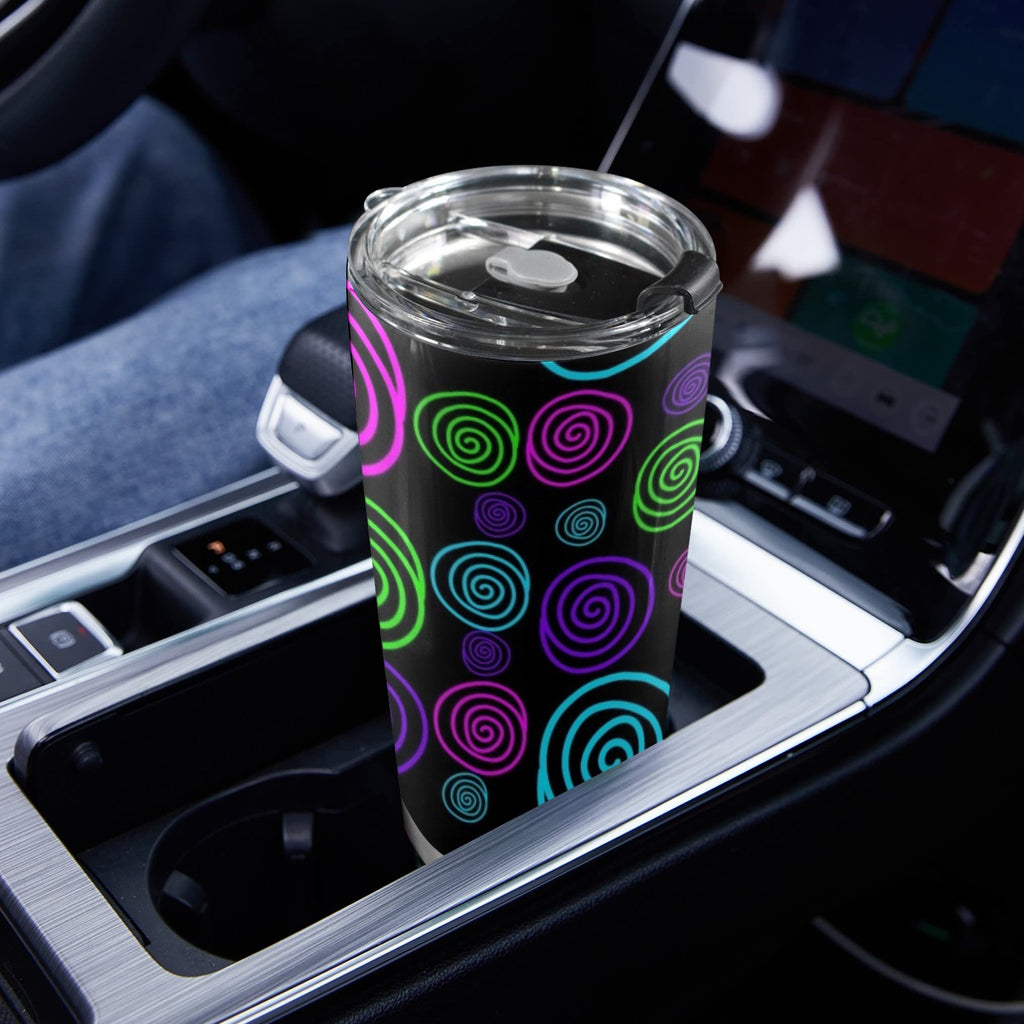 Neon Swirl - 20oz Mobile Tumbler with Lid (Black Lock)