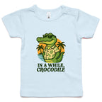 In A While, Crocodile AS Colour Baby T-shirt Powder Blue Baby T-shirt animal Printed In Australia