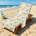 Autumn Leaves Beach Chair Towel Cover with Side Pockets