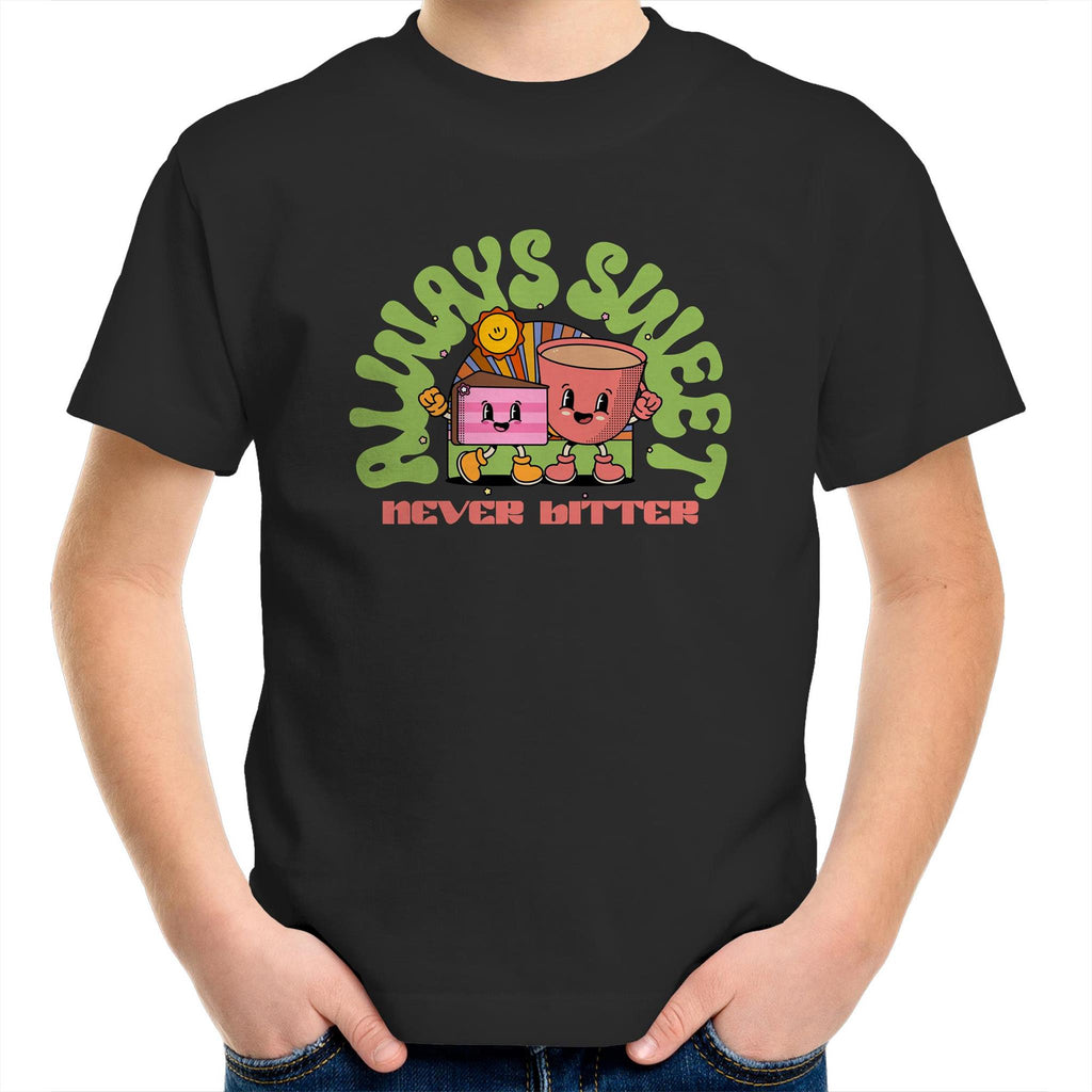 Always Sweet, Never Bitter - Kids Youth T-Shirt Black Kids Youth T-shirt Food Printed In Australia