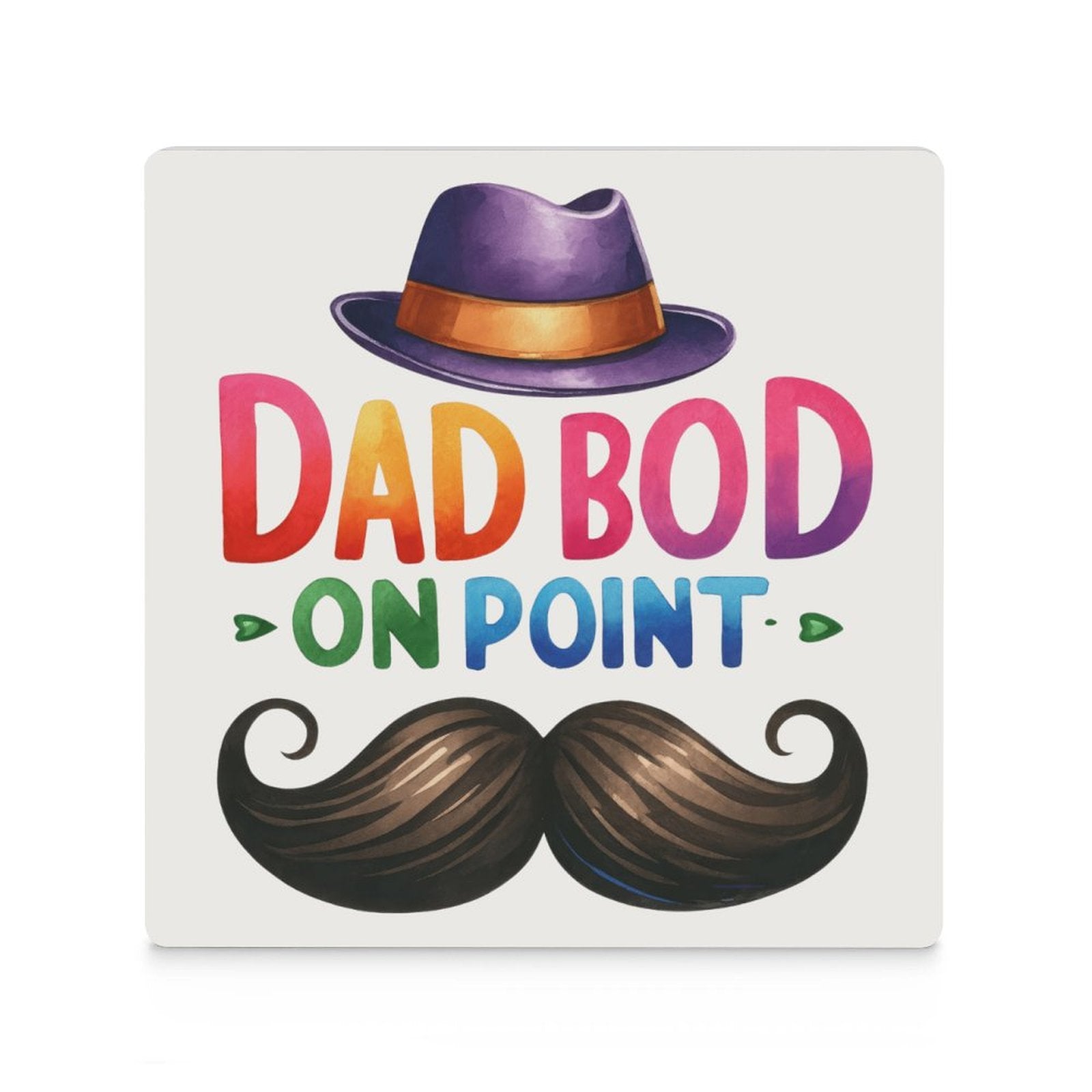 Dad Bod On Point - Ceramic Coasters (Square) Ceramic Coasters Dad Printed Offshore