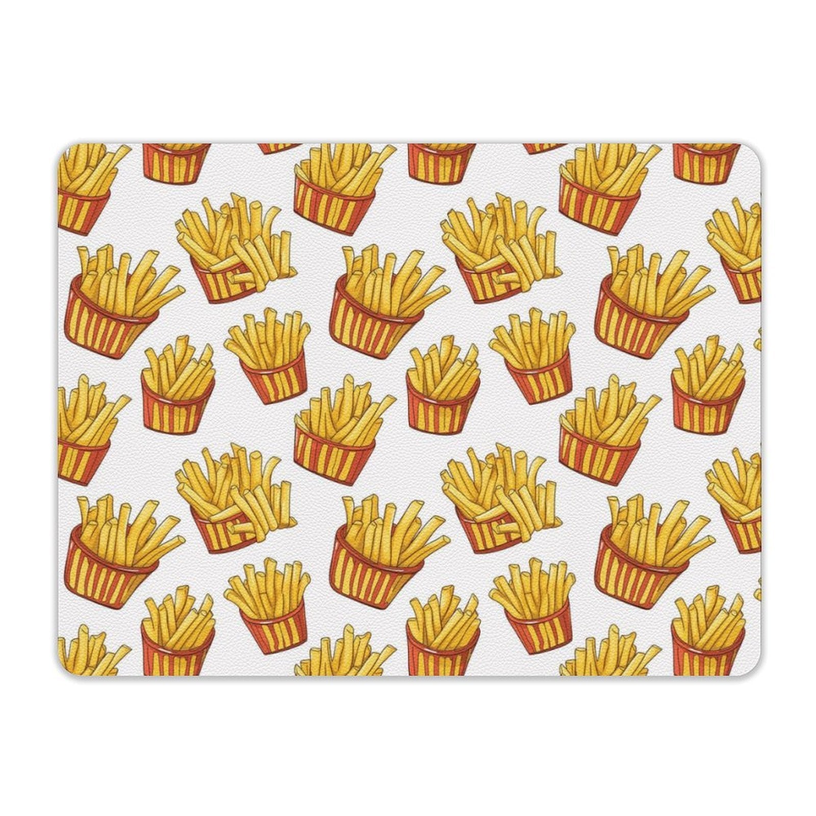 French Fries Leather Mouse Pad Leather Mouse Pad Food Printed Offshore